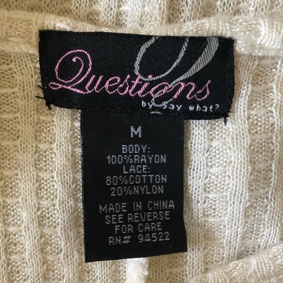 Questions Ivory Ribbed Lace Decor Top - Picture 6 of 6